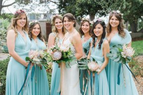 Kelly and her bridesmaids posing beautifully during wedding reception